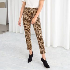 Stockholm Atelier & Other Stories Corduroy Leopard Print Ankle Pants 24